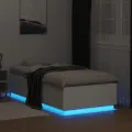 Cadre de lit avec lumières LED blanc 90x190cm bois d’ingénierie