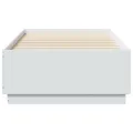 Cadre de lit avec lumières LED blanc 90x190cm bois d’ingénierie