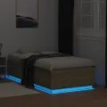 Cadre de lit avec lumières LED chêne sonoma 90x190 cm