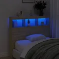 Armoire tête de lit avec LED chêne sonoma 120x17x102 cm