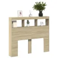 Armoire tête de lit avec LED chêne sonoma 120x17x102 cm