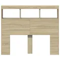 Armoire tête de lit avec LED chêne sonoma 120x17x102 cm