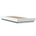 Cadre de lit avec lumières LED blanc 100x200 cm bois ingénierie