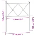 Tête de lit métal noir 80 cm