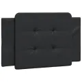 Lit avec matelas noir 90x190 cm similicuir