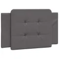 Lit avec matelas gris 80x200 cm similicuir