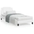 Lit avec matelas blanc 100x200 cm similicuir