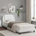Lit avec matelas blanc 100x200 cm similicuir