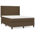 cadre de lit avec matelas Marron foncé 140x200 cm