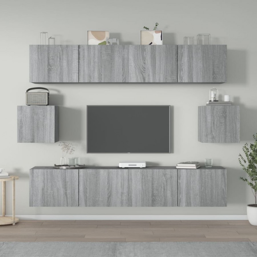 Ensemble de meubles TV 6 pcs Sonoma gris Bois d'ingénierie