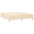 cadre de lit avec matelas Crème 160x200 cm Tissu