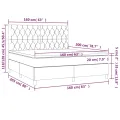 cadre de lit avec matelas Crème 160x200 cm Tissu