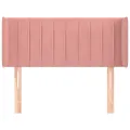 Tête de lit avec oreilles Rose 103x16x78/88 cm Velours