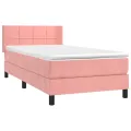 cadre de lit avec matelas Rose 100x200 cm Velours