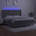 cadre de lit matelas et LED Gris clair 160x200 cm