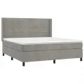 cadre de lit matelas et LED Gris clair 160x200 cm