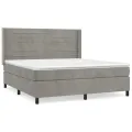 cadre de lit et matelas Gris clair 160x200cm Velours