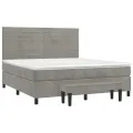 cadre de lit et matelas Gris clair 160x200cm Velours