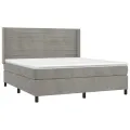 cadre de lit et matelas Gris clair 160x200cm Velours