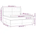 cadre de lit et matelas Gris clair 160x200cm Velours