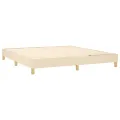 cadre de lit avec matelas Crème 160x200 cm Tissu