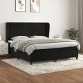 cadre de lit et matelas Noir 160x200 cm Velours