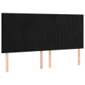 cadre de lit matelas et LED Noir 160x200 cm Velours