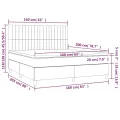 cadre de lit matelas et LED Noir 160x200 cm Velours