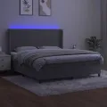 cadre de lit matelas et LED Gris clair 160x200 cm
