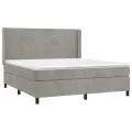 cadre de lit matelas et LED Gris clair 160x200 cm