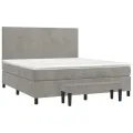cadre de lit et matelas Gris clair 160x200cm Velours