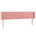 Tête de lit avec oreilles Rose 183x16x78/88 cm Velours