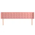 Tête de lit avec oreilles Rose 183x16x78/88 cm Velours