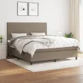 cadre de lit avec matelas Taupe 160x200 cm Tissu