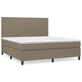 cadre de lit avec matelas Taupe 160x200 cm Tissu