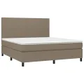 cadre de lit avec matelas Taupe 160x200 cm Tissu
