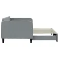 Lit de jour avec lit gigogne gris clair 90x200 cm tissu