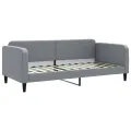 Lit de jour avec lit gigogne gris clair 90x200 cm tissu