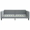 Lit de jour avec lit gigogne gris clair 90x200 cm tissu