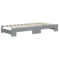 Lit de jour avec lit gigogne gris clair 90x200 cm tissu