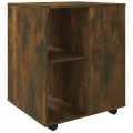 Armoire roulante Chêne fumé 60x53x72 cm Bois d'ingénierie
