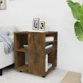 Armoire roulante Chêne fumé 60x53x72 cm Bois d'ingénierie