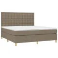 cadre de lit et matelas et LED Taupe 160x200cm Tissu