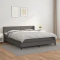 cadre de lit avec matelas Gris 180x200 cm Similicuir