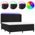 cadre de lit matelas et LED Noir 160x200 cm Velours