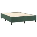 cadre de lit et matelas Vert foncé 140x190cm Velours
