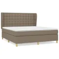 cadre de lit avec matelas Taupe 160x200 cm Tissu