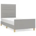 Cadre de lit avec tête de lit Gris clair 90x190 cm Tissu