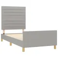 Cadre de lit avec tête de lit Gris clair 90x190 cm Tissu