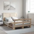 Cadre de lit avec tête de lit 140x200 cm bois de pin massif